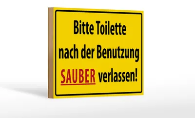 Produktbild von Holzschild Hinweis 18x12cm Toilette nach Benutzung