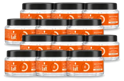 Zdjęcie produktu dla 12 sztuk Taft Men Power Gel Maxx Power 8 - opakowanie 250 ml - zestaw ekonomiczny