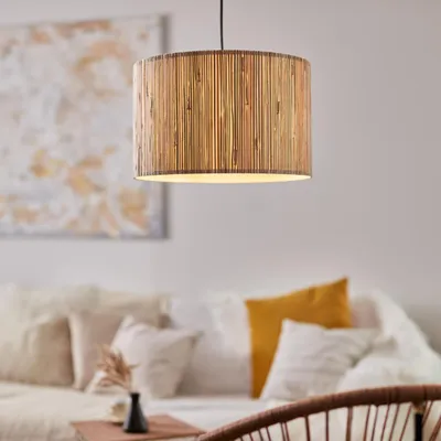 Image de Suspension réglable en hauteur avec abat-jour en algues, 52 W max., Ø 35 cm