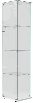 Obrázek produktu pro Skleněná vitrína s LED osvětlením ADB-055, 40 x 35 x 163 cm, bílá