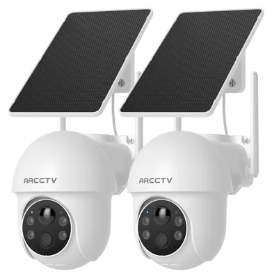 Image de Caméra de surveillance Wi-Fi extérieure - 4 MP, alimentée par énergie solaire, batterie intégrée - Blanche