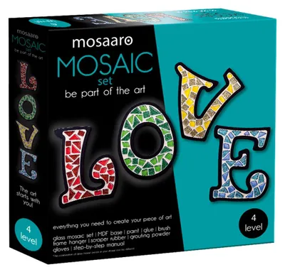 Produktbild von Kreatives Set Mosaik Liebe Inschrift Bunte Dekoration Roter Käfer