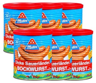 Produktbild von Metten Dicke Sauerländer Bockwurst 400g 6er Pack