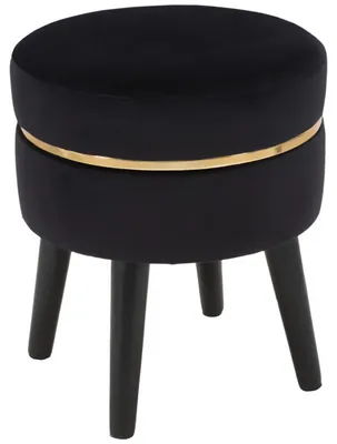 Produktbild von Mauro Ferretti Hocker Paris Ø 35x40,5 cm schwarz gold