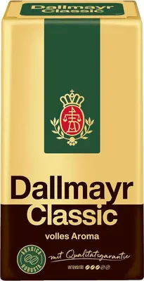 A product shot of Dallmayr Classic ground coffee packaging.