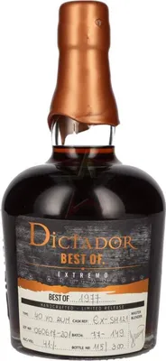 Produktbild von Dictador BEST OF 1977 EXTREMO Colombian Rum 40YO/060617EX-SH121 41 % 0,70 lt.