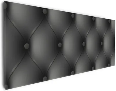 Produktbild von Wallario Premium Leinwandbild Schwarze Ledertür in Größe 30 x 75 cm