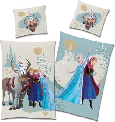 Produktbild von Eiskönigin Frozen Bettwäsche 200 x 135, 80 x 80, 100% Baumwolle