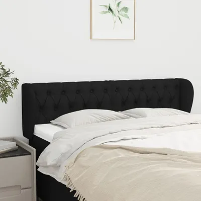 Produktbild von The Living Store Kopfteil mit Ohren Schwarz 163x23x78/88 cm Stoff