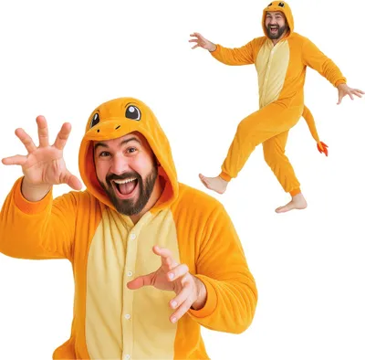 Produktbild von Pyjama Onesie Kigurumi Kostüm für Erwachsene Pokémon Charmander  L: 165 - 175cm