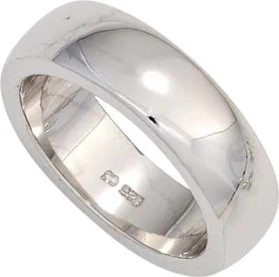 Produktbild von Ring Damenring aus 925 Sterlingsilber schlicht glänzend Silberring rhodiniert Innenumfang 54mm  Ø17.2mm