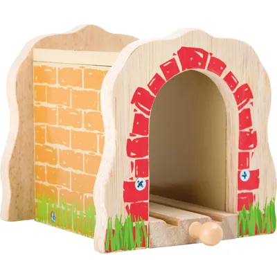 Produktbild von Small Foot 10271 Holzeisenbahn Tunnel für Eisenbahnen, natur/orange/rot (1 Stück)