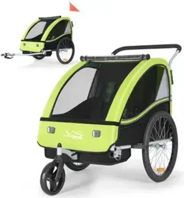 Produktbild von Tiggo VS 2 Kinderanhänger Fahrradanhänger 360° Drehbar  2in1 Joggerfunktion Kinderfahrradanhänger + 5-Punkt Sicherheitsgurt Jogger