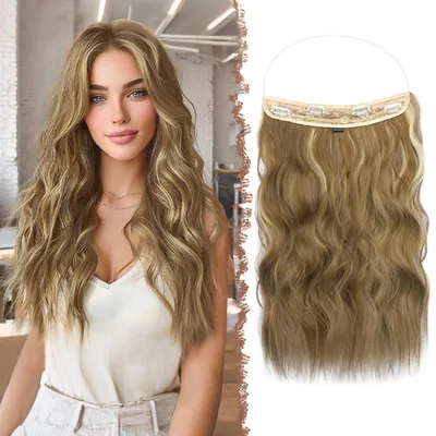 Produktbild von Haarverlängerung lang gewellt unsichtbar 40 cm Bahama Beige Synthetik