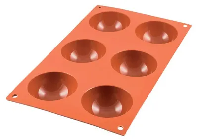 Obrázok produktu pre silikomart 193025 Forma na pečenie polguľových koláčov – forma na 6 kusov, terakota