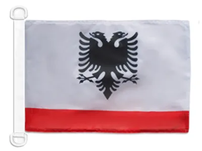 Albanien Bootflagge 45x30 cm Polyester mit Ringen