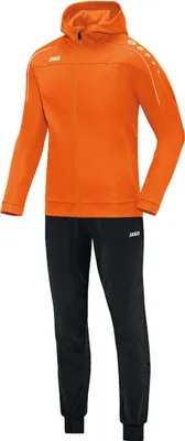 Produktbild von JAKO Unisex Trainingsanzug Polyester Classico mit Kapuze, Farbe:neonorange, Größe:M