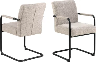 Productafbeelding van Asur eetkamerstoel met armleuningen beige.