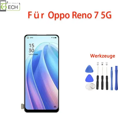 Produktbild von Für Oppo Reno 7 5G CPH2371 Display LCD (OLED) Bildschirm Schwarz Touchscreen mit Rahmen