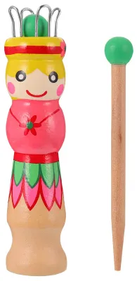Productafbeelding van Pop met breinaalden, houten breinaalden, knutselset, breiset om het breien met wol te leren, doe-het-zelf knutselprojecten
