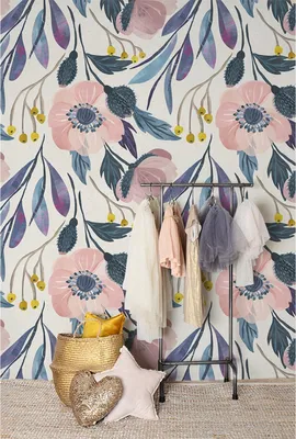 Produktbild von Coloray Fototapete 208x146 cm Vlies-Fototapete - Baumeln Blumen Pastelle Blumen
