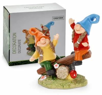 Gartenzwerge aus Polystone, 13x10x6 cm, wetterfest, für Außen