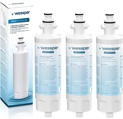 Produktbild von Wessper 3x 4874960100 Zamiennik filtra wody do zamrażarki/chłodziarki kompatybilny z Beko 4874960100 4394650100, 9256712, SBS4K; Blomberg IWD1004ET, KFD9952PXDUK; Grundig 487960000; Lamona LAM6100 HJA6110