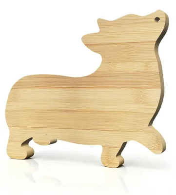 Productafbeelding van Hondenbord voor snacks - Gemaakt van bambushout met ophangoog - Geschikt voor kaas, fruit en vlees - 34x29x1,5 cm