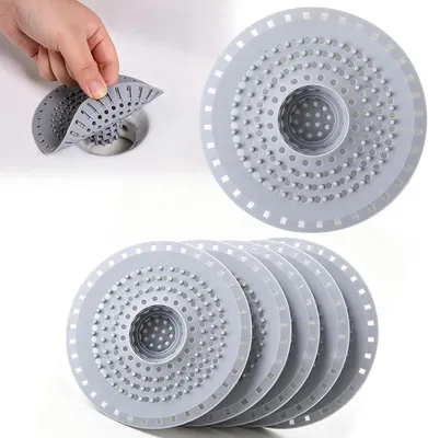 Imagen del producto de Filtro de desagüe de silicona, juego de 6 unidades, universal, para ducha y cocina