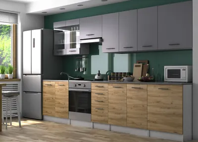 Obrázek produktu pro Kuchyňská linka PAMELA 320x260 - Grafit + dub artisan