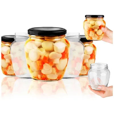 Produktbild von SuperButelki.pl- 48x Gläser 550 ml mit Schraubverschluss Ø 82 mm, Gläserset 0,55 l Deckel, für Konserven, Marmeladen, Gläserset 0,55 l Glas