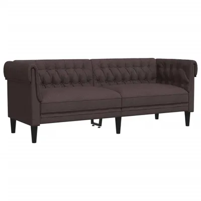 Produktbild von Chesterfield-Sofa 3-Sitzer Dunkelbraun Stoff