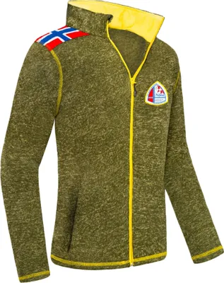 Productafbeelding van Nebulus Fleecejas NORSKY, heren, warme fleecejas met lange rits, model P4951 - heren, olijfgroen gemêleerd, maat S
