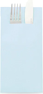 Produktbild von Sovie HORECA Besteckserviette Hellblau aus Linclass® Airlaid 40 x 40 cm, 1/8 Falz, 75 Stück
