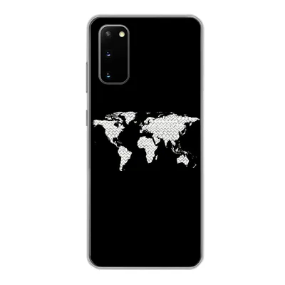 Produktbild von MuchoWow® Handyhülle Schutzhülle Hülle für Samsung Galaxy S20 Weltkarte - Muster - Schwarz Silikon Softcase Handy Hülle - Bild