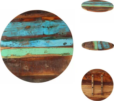 Immagine prodotto di vidaXL Piano da tavolo rotondo 60 cm 25-27 mm in legno massiccio di recupero - Piani da tavolo