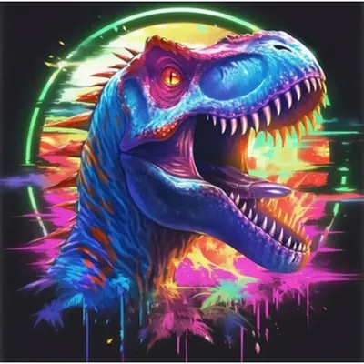 Image de NORIMPEX, petit four à diamants, néon T-Rex, 30x40 cm