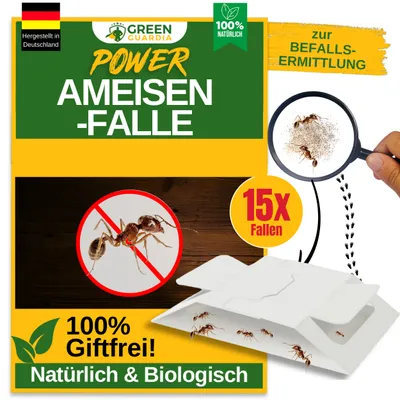 Produktbild von Ameisen Falle mit Spezial-Lockstoff – 15x Fallen – Ameisen bekämpfen im Haus & Garten, Mittel gegen Ameisen, Alternativ zu Ameisen Pheromonfallen
