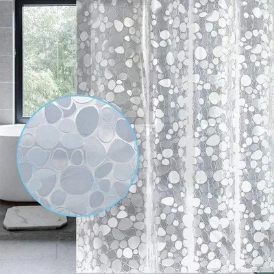 Productafbeelding van Waterdichte douchegordijn, 183x183 cm, 3D-steenlook, wit