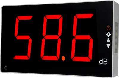 Obrázok produktu pre Merač hladiny zvuku s veľkým LCD displejom, 30-130 dB so zvukovým alarmom, nástenný digitálny merač hladiny zvuku, testy monitorovania decibelov
