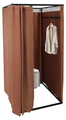 Image de Rideau de cabine d'essayage - Cabine autonome - Cloison mobile - Espace vestiaire spacieux - Idéal pour les magasins de vêtements et les boutiques - Protection de l'intimité