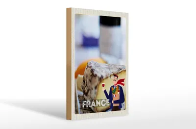 Produktbild von Holzschild Reise 20x30cm Frankreich Käse Emmentaler