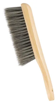 Produktbild von Holz-Handbesen - Mit weichen Borsten - Staubbesen mit Griff - Grau