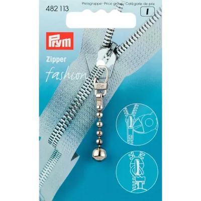 Produktbild von PRYM Fashion-Zipper „Kugelkette“, silber