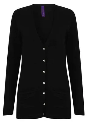 Produktbild von Henbury - Strickjacke für Damen, V-Ausschnitt, Leicht LT4116 (XXS) (Schwarz)