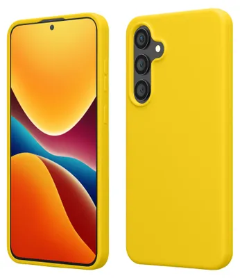 Produktbild von kwmobile Handyhülle für Samsung Galaxy S25 FE Hülle - Case Silikon - Kabelloses Laden - Schutzhülle Cover in Strahlend Gelb