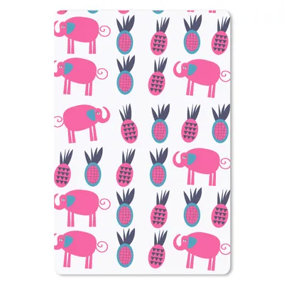 Produktbild von MuchoWow® Mauspad Mousepad Ananas - Elefant - Design 40x60 cm - Mousepads - Maus Mat - Pad - Mausunterlage - Schreibtisch Accesoire