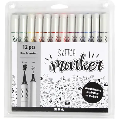 Produktbild von Creativ Company 37382, 12 Stück(e), Mehrfarbig, 3 Jahr(e), Pinsel/feine Spitze, Gemischte Farben, 1 mm