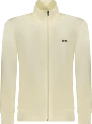 Produktbild von Weißes Herren-Sweatshirt mit Reißverschluss und Print - Langarm, gefüttert