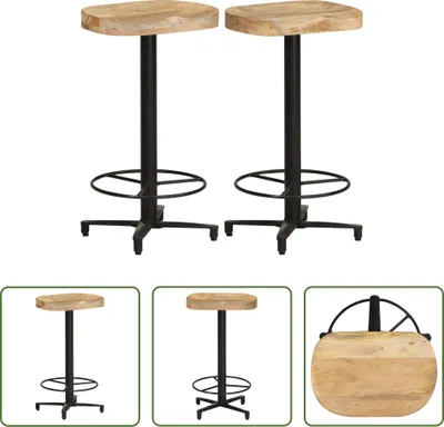 Produktbild von The Living Store Barhocker 2 Stk. 66 cm Mango Massivholz